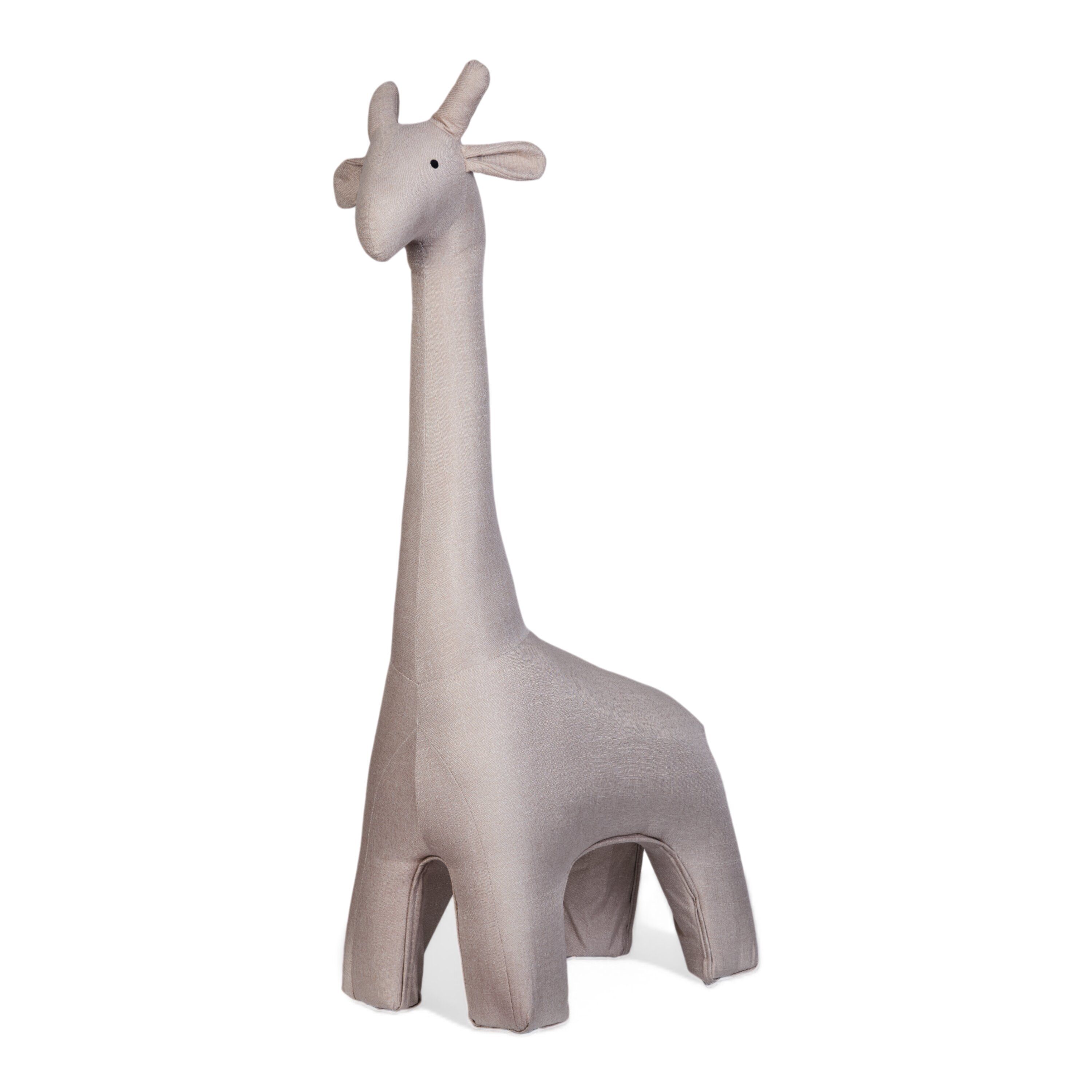 Standing Giraffe Linen Beige