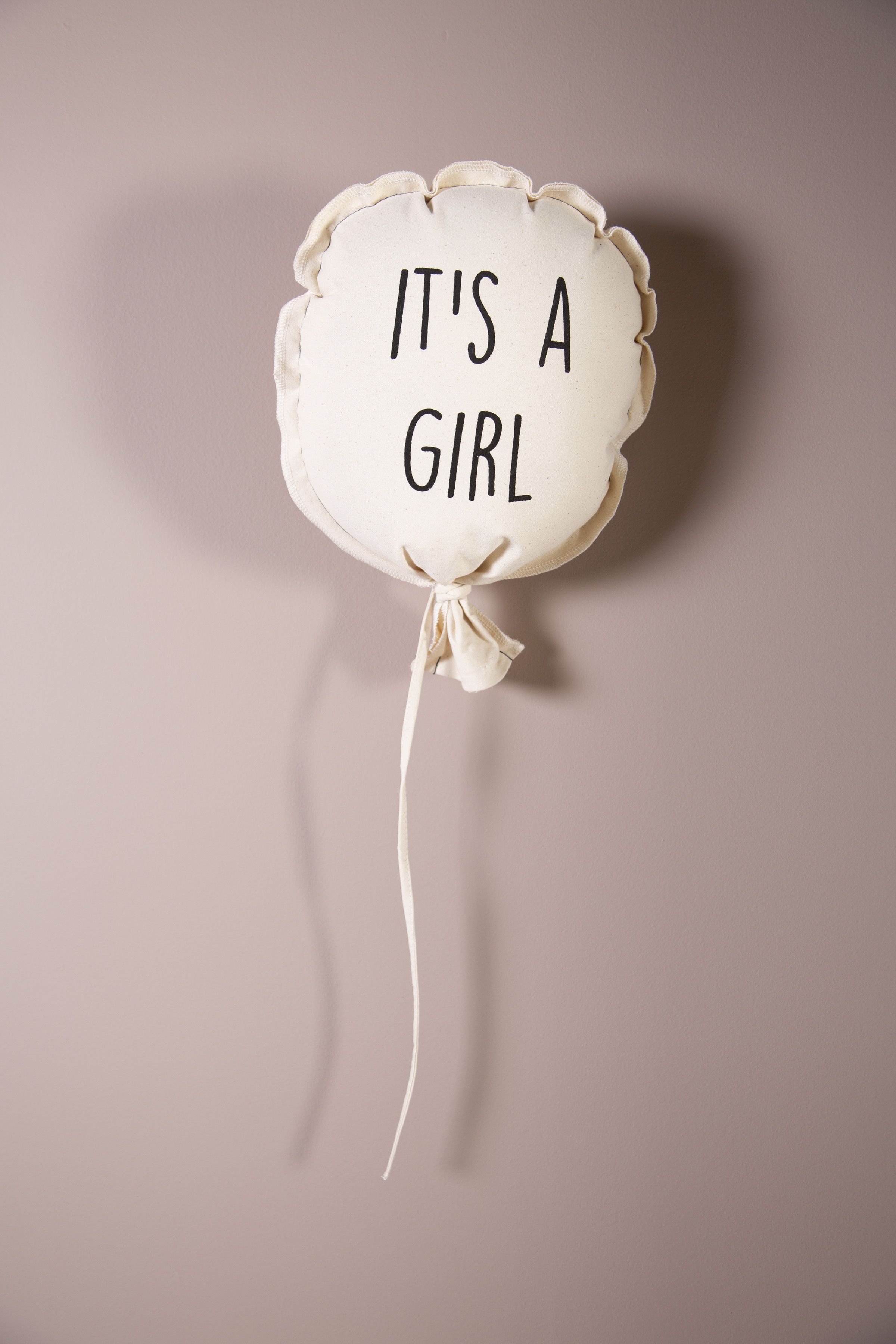 Canvas Ballon - It's A Girl - Muurdecoratie - 35x26x8 Cm