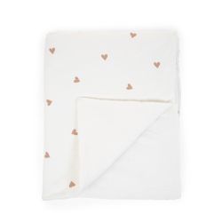 Babydeken - 80x100 Cm - Jersey + Mousseline - Hearts