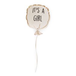 Canvas Ballon - It's A Girl - Muurdecoratie - 35x26x8 Cm