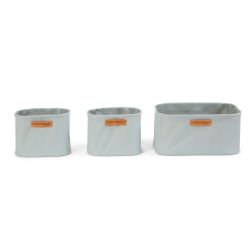 Set of 3 hanging storage baskets Polyester grey
