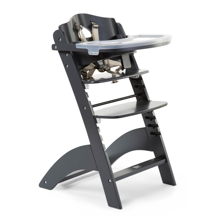 Lambda 3 Kinderstoel + Eettablet Hout - Antraciet | Childhome.com