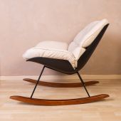 Rocking Lounge Chair - Black/Off White