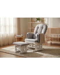 Gliding Chair With Footrest - Canvas - Grey