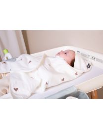 Cape De Bain + Gant - 80x80 Cm - Jersey - Hearts