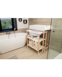 Table à langer baignoire naturel blanc