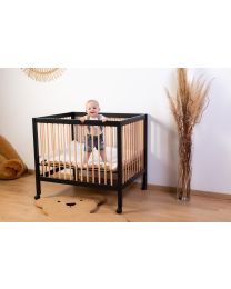 Playpen 95x75cm black/naturel