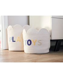 Mand bloem - 30x30x30cm - Katoen - Ecru