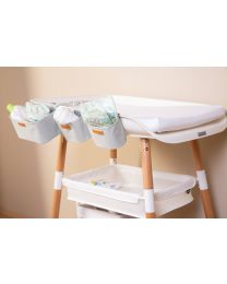 Set of 3 hanging storage baskets Polyester grey