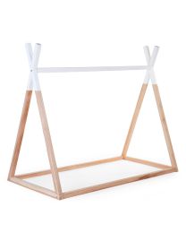 Lit Tipi - 70x140 Cm - Bois - Naturel Blanc