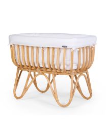 Rotan wieg rechthoekig + hoes offwhite
