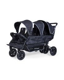 Sixseater Stroller - 6 Children + Rain Cover + Sun Canopies - Black