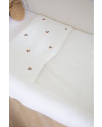Baby Blanket - 80x100 Cm - Jersey + Muslin - Hearts