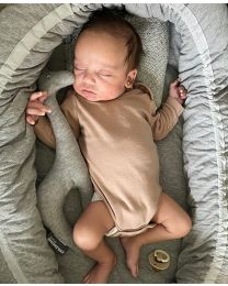 Baby Giraf Knuffel - Jersey - Grijs