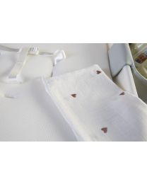 Tetra Face Cloths - Cotton - Off White + Hearts - 4 Pcs