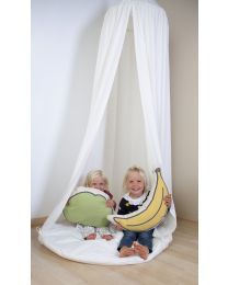 Hanging Bed Canopy Tent + playmat - 120x120x230 Cm - Jersey - Off White