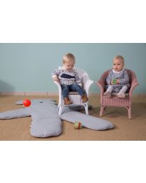 Mimo Kid Chaise En Osier + Coussin - Blanc