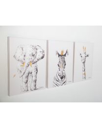 Peinture - Girafe + Or - 30x40 Cm