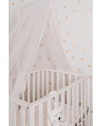 Canopy Holder With Mosquito Net - Wood - White
