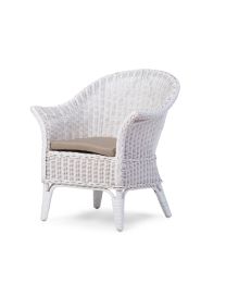 Mimo Kid Wicker Chair + Cushion - White
