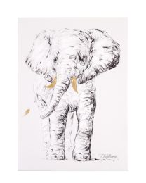 Ölgemälde - Elefant + Gold - 30x40 Cm