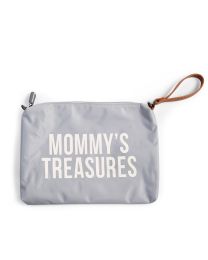 Mommy's Treasures Clutch - Grey Off White