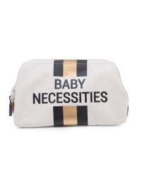 Baby Necessities Toilettas - Ecru Strepen Zwart/Goud