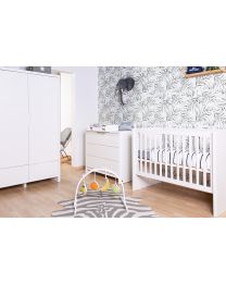Quadro White - Baby Bed - 60x120 Cm + Slats
