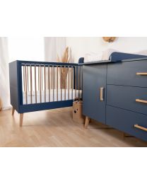 Bold Blue - Cot Bed - 70x140 Cm + Slats