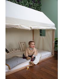 Bed Frame House - 90x200 Cm - Wood - Natural