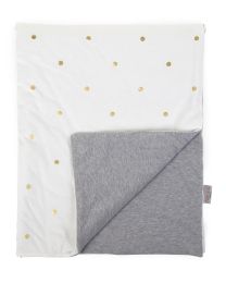 Baby Blanket - 80x100 Cm - Jersey - Gold Dots