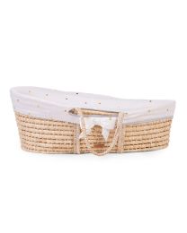 Moses Basket Cover - Jersey - Gold Dots