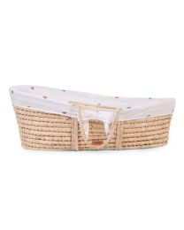 Moses Basket Cover - Jersey - Hearts