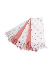 Tetra Cloths - Cotton - Tipi + Nude With Fringes - 5 Pcs