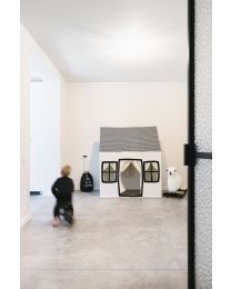 Großes Spielhaus - 125x95x145 Cm - Baumwolle Polyester - Schwarz Weiß