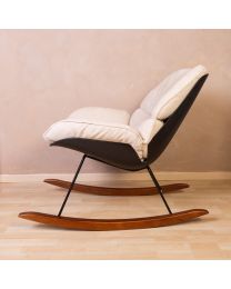 Rocking Chaise A Bascule Lounge - Noir/Ecru