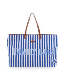 Family Bag Sac à Langer  - Rayures - Bleu Electrique /Bleu Clair