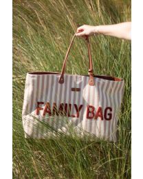 Family Bag Verzorgingstas - Stripes - Nude/Terracotta
