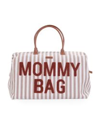 Mommy Bag ® Sac à Langer  - Rayures - Nude/Terracotta