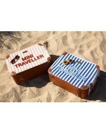 Mini Traveller Kids Suitcase   - Rayures - Nude/Terracotta