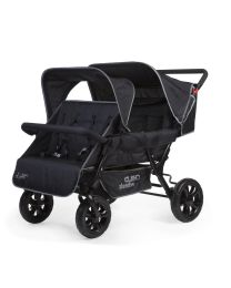Two By Two Stroller + Rain Cover + Sun Canopy - Steel + Tede