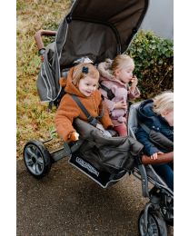 Triplet Kinderwagen + Regenschutz + Sonnenschutz - Stahl + T