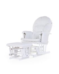 Gliding Chair Schommelstoel Rond Met Voetsteun - PU Leder Pvc Polyester - Wit