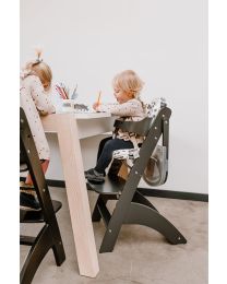 Lambda 3 Baby High Chair + Feeding Tray - Wood - Anthracite