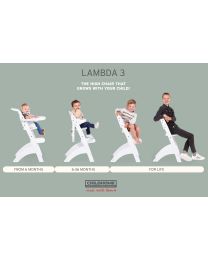 Lambda 3 Baby Hochstuhl + Esstablett - Holz - Schwarz