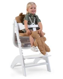 Lambda 3 Baby High Chair + Feeding Tray - Wood - White