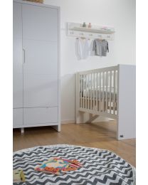 Quadro White - Baby Bed - 60x120 Cm + Slats & Rails 90x200 Cm