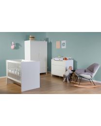 Quadro White - Kids Wardrobe - 2 Doors + Drawer