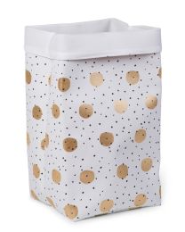 Opbergmand - 32x32x60 Cm - Canvas - Gold Dots