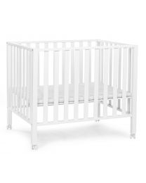 white wooden playpen